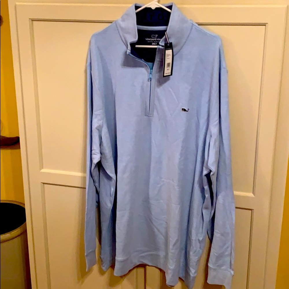 NWT Men’s 1/4 zip Light Blue Pullover 2XLT